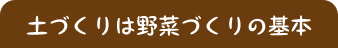 土づくりは野菜づくりの基本