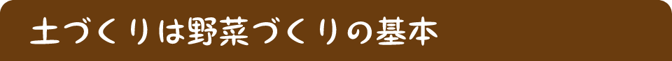 土づくりは野菜づくりの基本