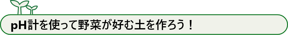 pH計を使って野菜が好む土を作ろう！